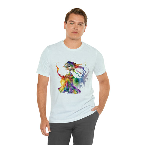Rainbow Belly Dancer in Motion - Short Sleeve Tee